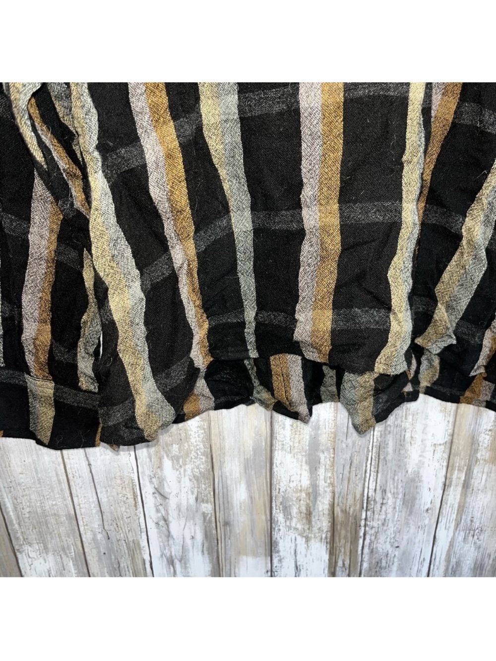 Madewell Highroad Popover Top Black Tan Stripe NWT Size M Lightweight Blouse - Picture 3 of 6